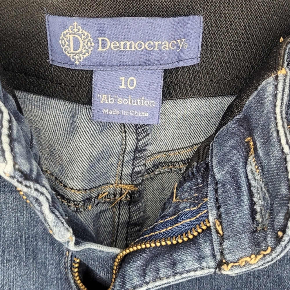 Democracy Ab Solution Jeans Women Size 10 Blue Stretch Denim Slim Straight - Picture 6 of 6